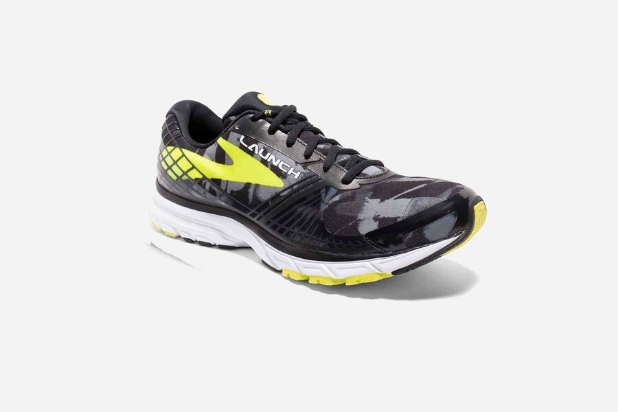 Brooks Men's Launch 3 Road Running Shoes Black/Grey UODR-90536